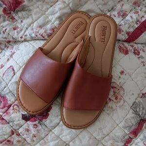 Born Women's Brown Leather Slides